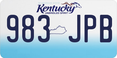 KY license plate 983JPB