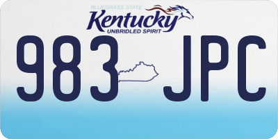 KY license plate 983JPC