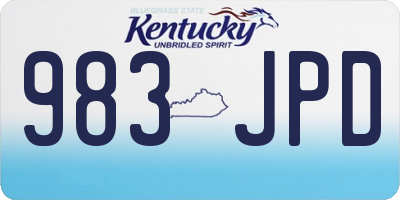 KY license plate 983JPD