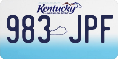 KY license plate 983JPF