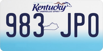 KY license plate 983JPO