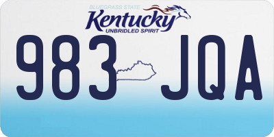 KY license plate 983JQA