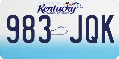 KY license plate 983JQK
