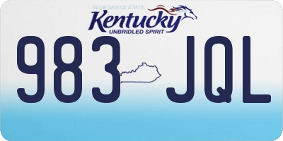 KY license plate 983JQL