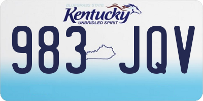 KY license plate 983JQV