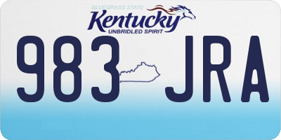KY license plate 983JRA