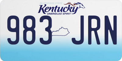 KY license plate 983JRN
