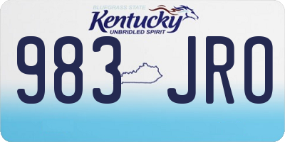 KY license plate 983JRO