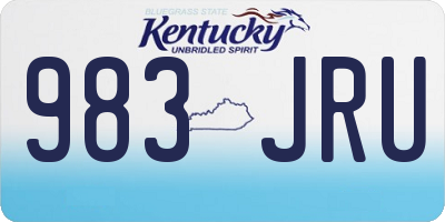 KY license plate 983JRU