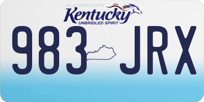 KY license plate 983JRX