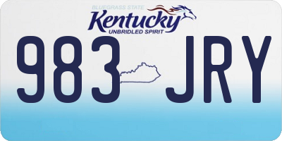 KY license plate 983JRY