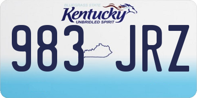 KY license plate 983JRZ