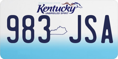 KY license plate 983JSA