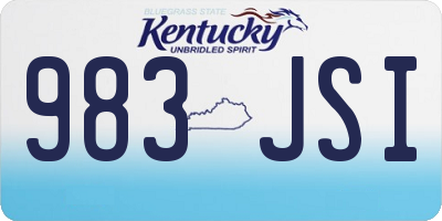 KY license plate 983JSI