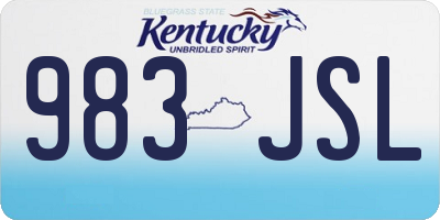 KY license plate 983JSL