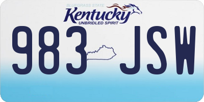 KY license plate 983JSW