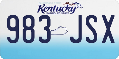 KY license plate 983JSX