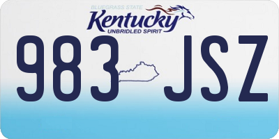 KY license plate 983JSZ