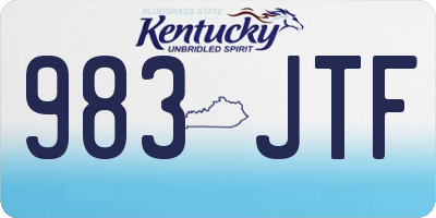KY license plate 983JTF