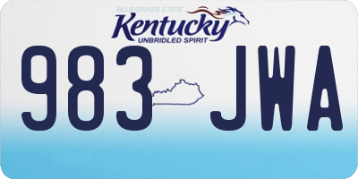 KY license plate 983JWA