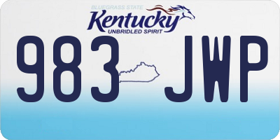KY license plate 983JWP