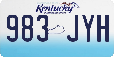 KY license plate 983JYH
