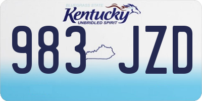 KY license plate 983JZD