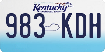 KY license plate 983KDH