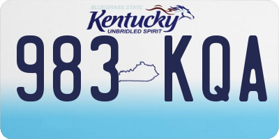 KY license plate 983KQA