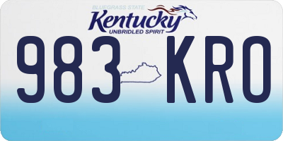 KY license plate 983KRO