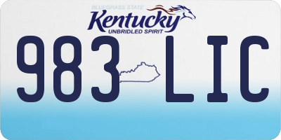 KY license plate 983LIC