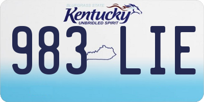 KY license plate 983LIE