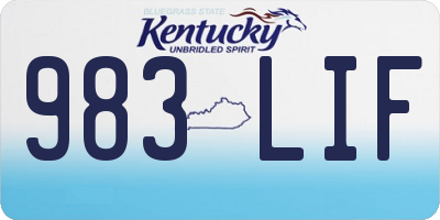KY license plate 983LIF