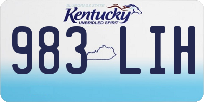 KY license plate 983LIH