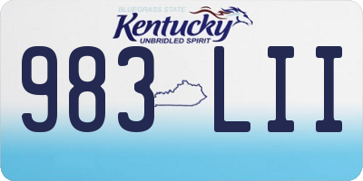 KY license plate 983LII