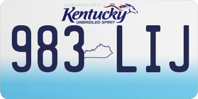 KY license plate 983LIJ