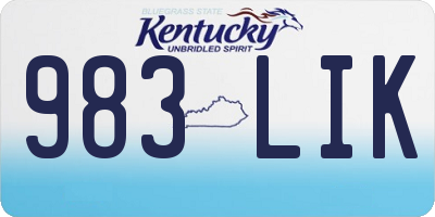 KY license plate 983LIK