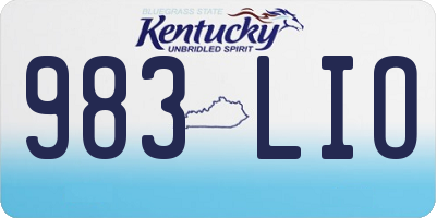 KY license plate 983LIO