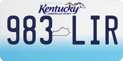 KY license plate 983LIR