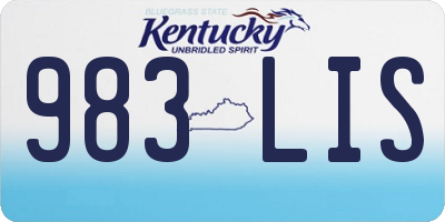 KY license plate 983LIS