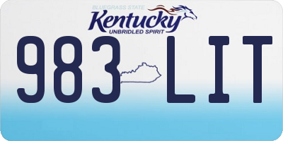 KY license plate 983LIT