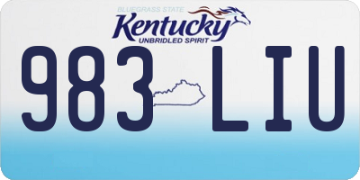 KY license plate 983LIU