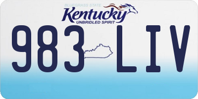 KY license plate 983LIV