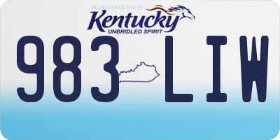 KY license plate 983LIW