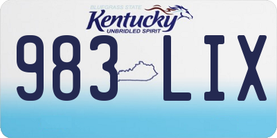 KY license plate 983LIX