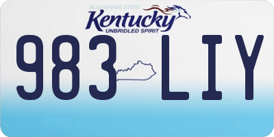 KY license plate 983LIY