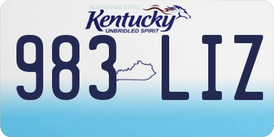 KY license plate 983LIZ