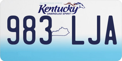 KY license plate 983LJA
