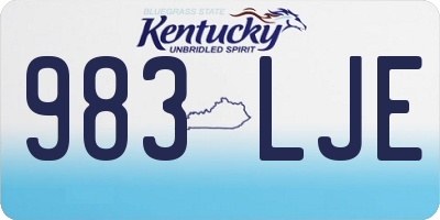 KY license plate 983LJE