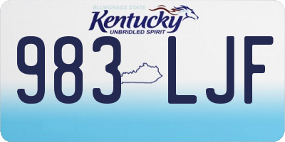 KY license plate 983LJF